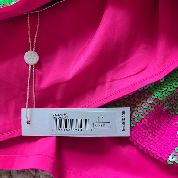 Trina Turk Rico Sequin Mini Skirt Sz 4 - Picture 7 of 7